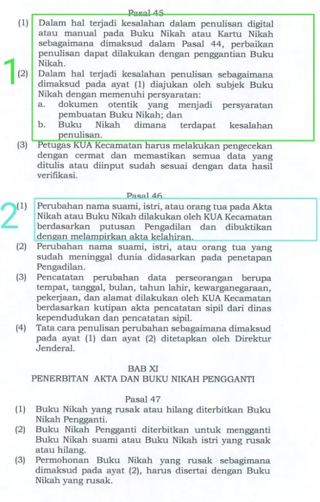 PERBAIKAN DAN PERUBAHAN DATA NIKAH SESUAI PMA 30/2024