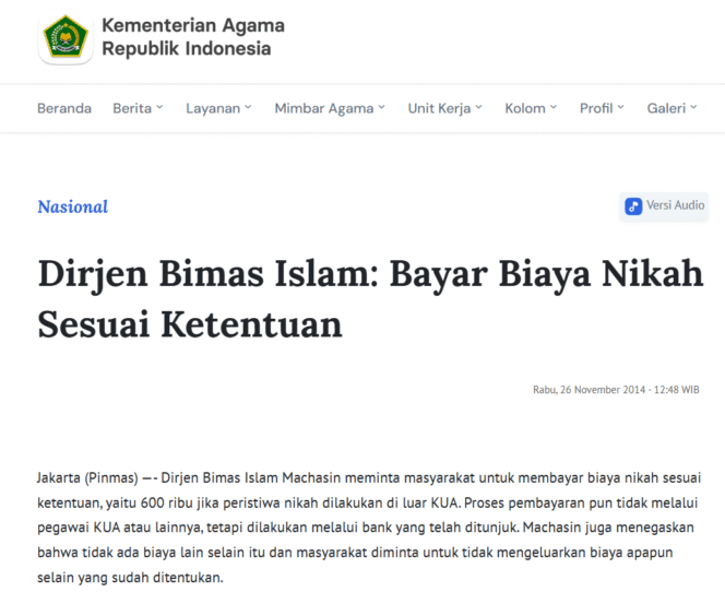 
 Nikah di KUA Itu Gratis, Titik!