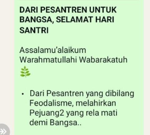 Dari Pesantren untuk Bangsa, Selamat Hari Santri