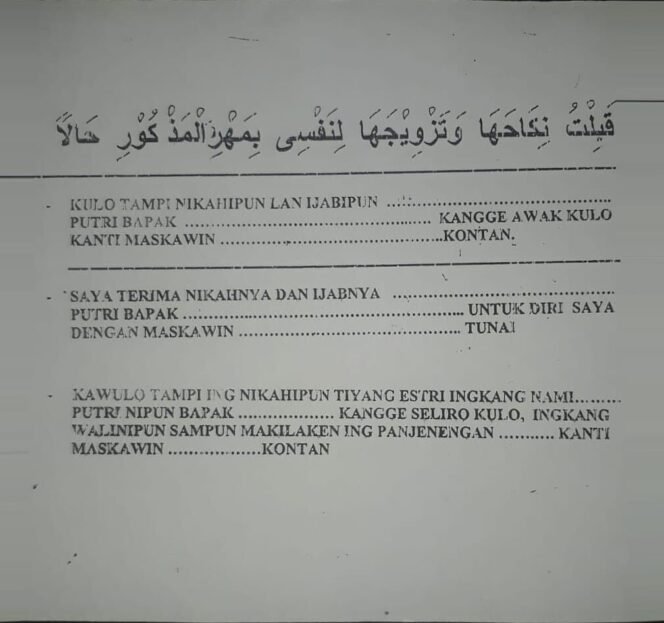 
 Problematika Alih Bahasa Ijab Kabul