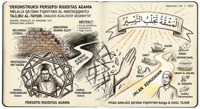 
 DEKONSTRUKSI PERSEPSI RIGIDITAS AGAMA MELALUI QA’IDAH FIQHIYYAH AL-MASYAQQAHTU TAJLIBU AL-TAYSIR